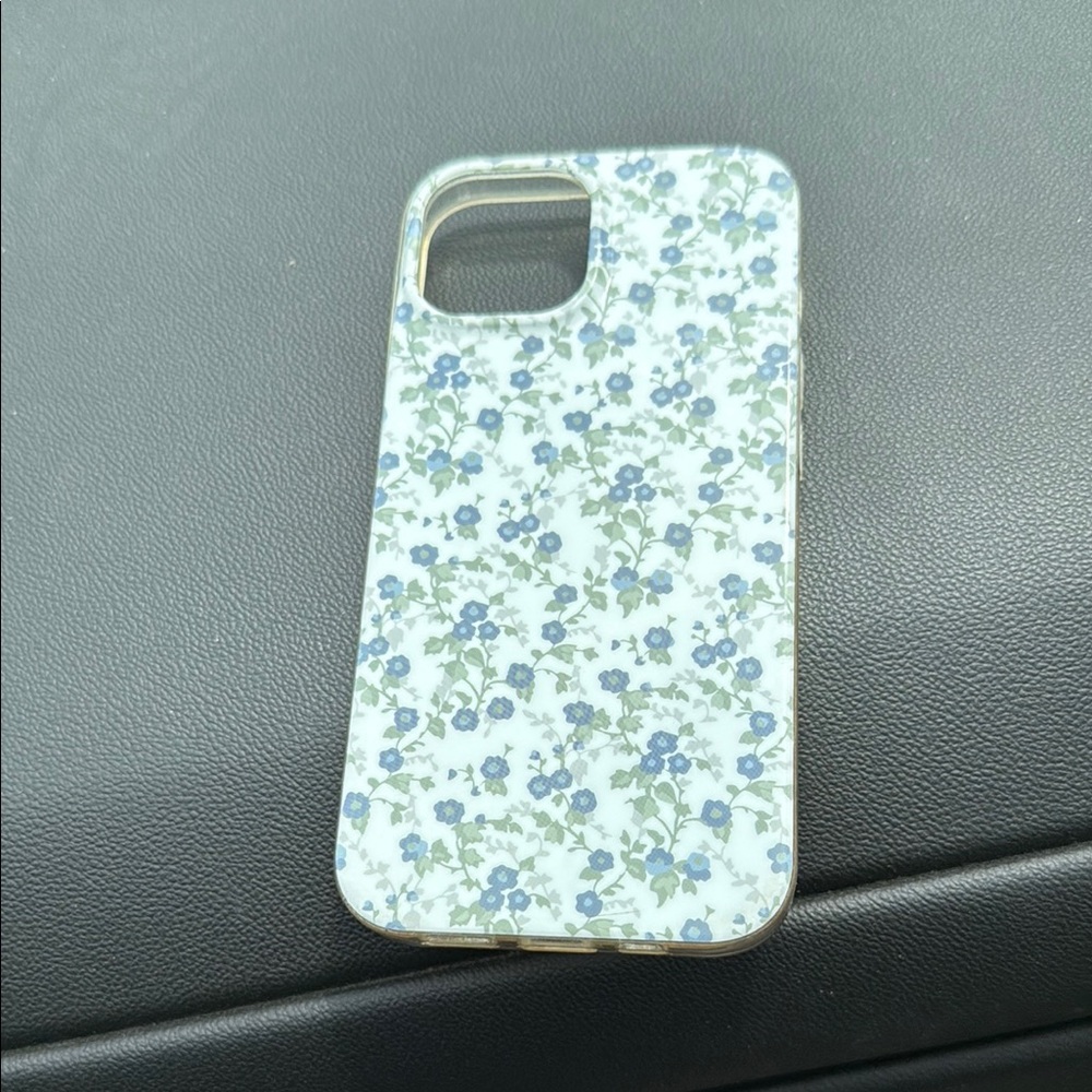 Floral Pattern Phone Case - Blue and White